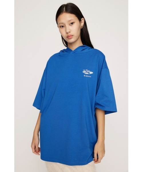 SLY（スライ）の「OVER SIZE HOODED T/SH オーバー サイズ フーディド Tシャツ（パーカー・レディース・ブラック/ブルー/グレー・FREE）」の17枚目の写真