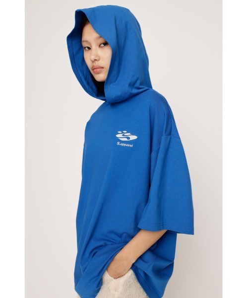 SLY（スライ）の「OVER SIZE HOODED T/SH オーバー サイズ フーディド Tシャツ（パーカー・レディース・ブラック/ブルー/グレー・FREE）」の19枚目の写真