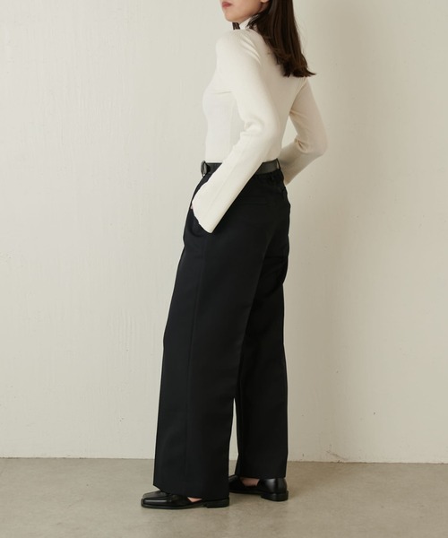 Lui's（ルイス）の「フレアスリーブタートルネックニット（ニット/セーター・レディース・チャコールグレー/ホワイト/ブラック・FREE）」の9枚目の写真