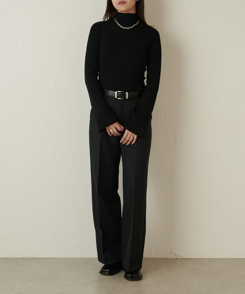 Lui's（ルイス）の「フレアスリーブタートルネックニット（ニット/セーター・レディース・チャコールグレー/ホワイト/ブラック・FREE）」の15枚目の写真