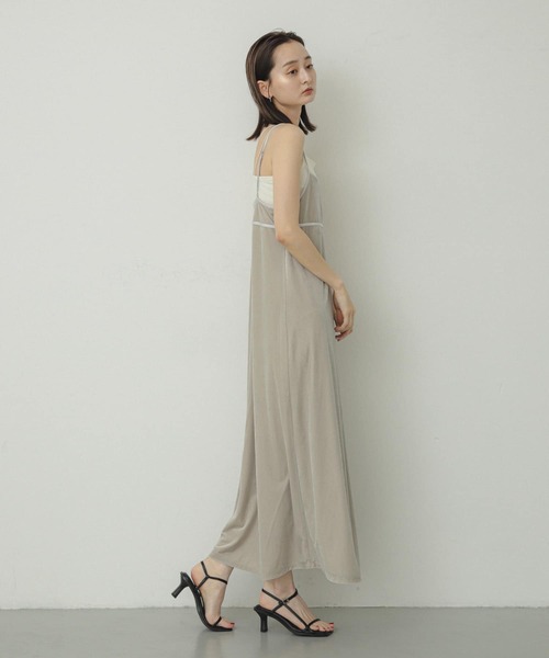 セール】フロントスリットベロアキャミワンピース（ワンピース