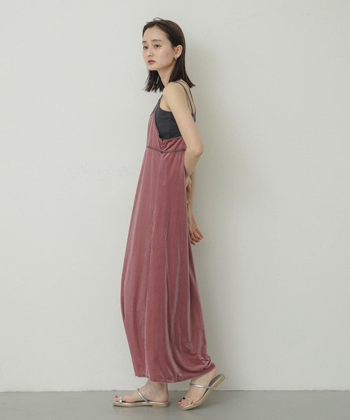 セール】フロントスリットベロアキャミワンピース（ワンピース