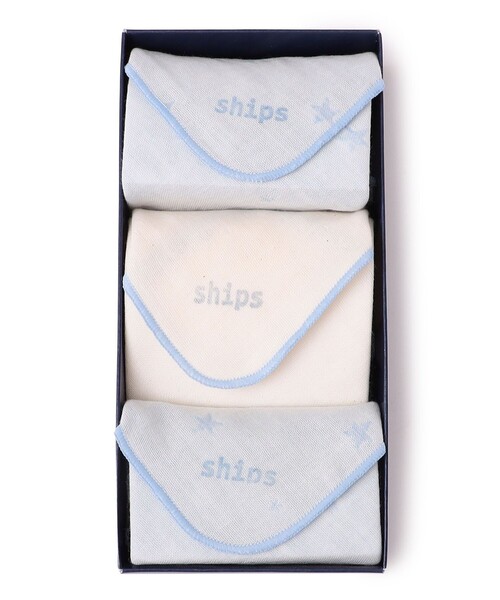 SHIPS（シップス）の「SHIPS KIDS:ガーゼ ハンカチ ギフト セット（ベビーギフト・キッズ・ライトピンク/ライトブルー・ONE SIZE）」の2枚目の写真