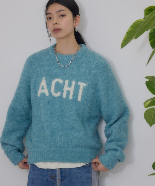 CLOCHE（クロシェ）の「cloche 柔暖ブークレーロゴニット（ニット/セーター・レディース・チャコールグレー/ブルー/ベージュ・FREE）」の3枚目の写真