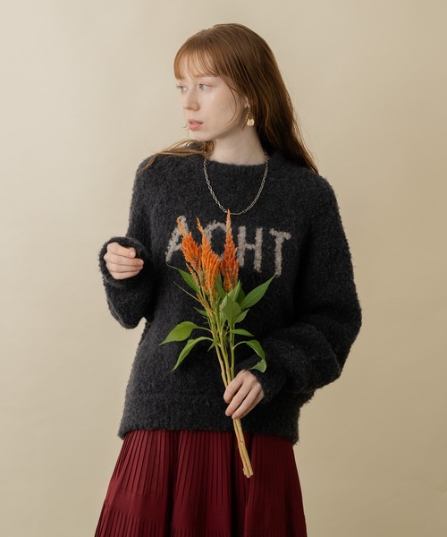 CLOCHE（クロシェ）の「cloche 柔暖ブークレーロゴニット（ニット/セーター・レディース・チャコールグレー/ブルー/ベージュ・FREE）」の12枚目の写真