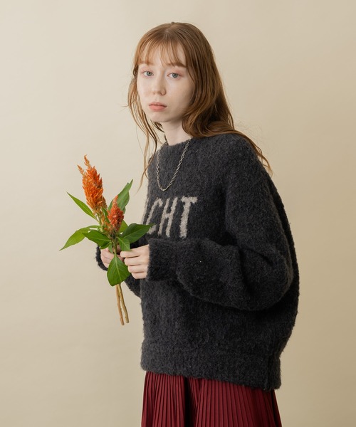 CLOCHE（クロシェ）の「cloche 柔暖ブークレーロゴニット（ニット/セーター・レディース・チャコールグレー/ブルー/ベージュ・FREE）」の14枚目の写真