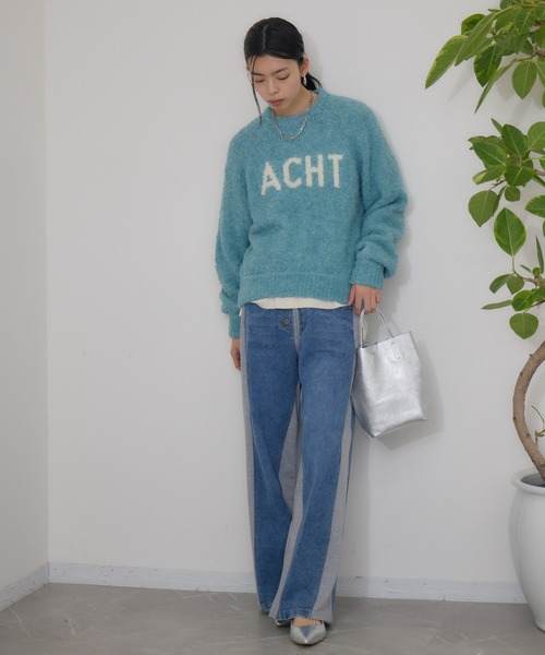 CLOCHE（クロシェ）の「cloche 柔暖ブークレーロゴニット（ニット/セーター・レディース・チャコールグレー/ブルー/ベージュ・FREE）」の18枚目の写真