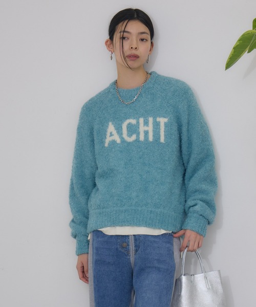 CLOCHE（クロシェ）の「cloche 柔暖ブークレーロゴニット（ニット/セーター・レディース・チャコールグレー/ブルー/ベージュ・FREE）」の19枚目の写真