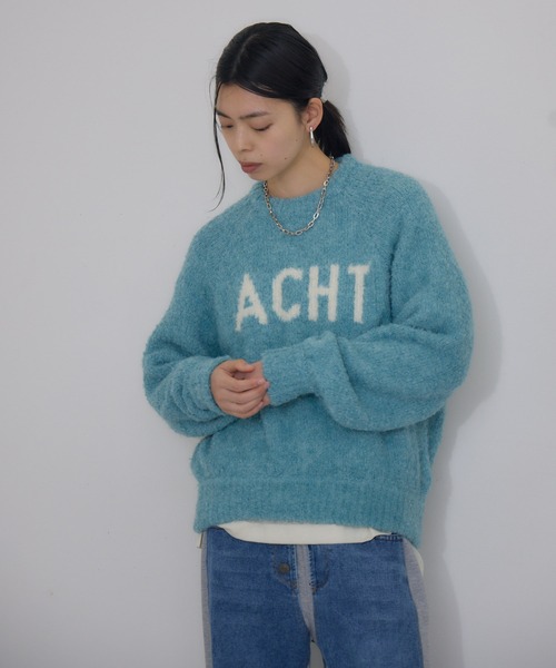 CLOCHE（クロシェ）の「cloche 柔暖ブークレーロゴニット（ニット/セーター・レディース・チャコールグレー/ブルー/ベージュ・FREE）」の21枚目の写真