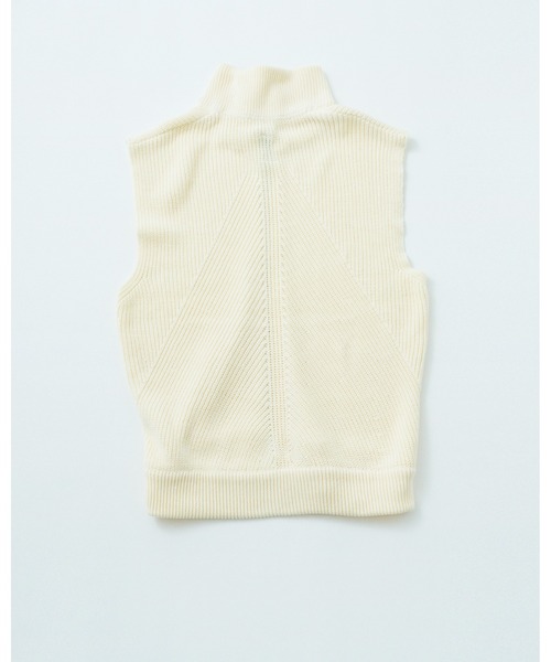 benine9（ビーナイン）の「benine 9 Diagonal Striped Drivers Knit Vest（ベスト・メンズ・ホワイト/ブラック・SMALL/LARGE/MEDIUM）」の4枚目の写真