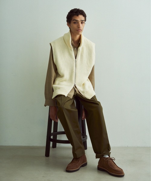 benine9（ビーナイン）の「benine 9 Diagonal Striped Drivers Knit Vest（ベスト・メンズ・ホワイト/ブラック・SMALL/LARGE/MEDIUM）」の3枚目の写真