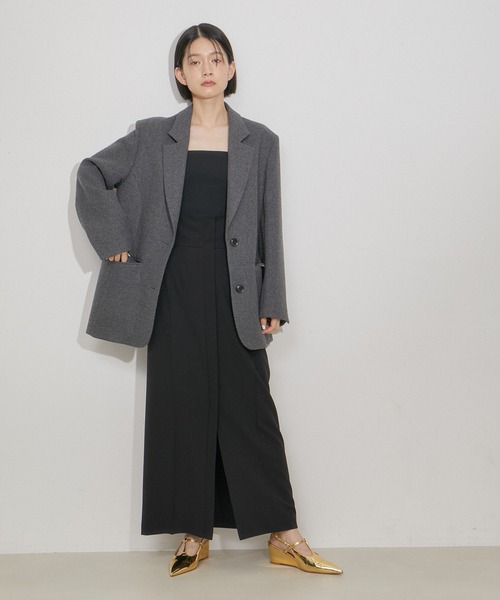ADAM ET ROPE'(アダムエロペ)の「【接触冷感・UVカット】リーンマキシスカート(スカート・レディース・ベージュ系その他/ブラック・38/36)」の4枚目の写真