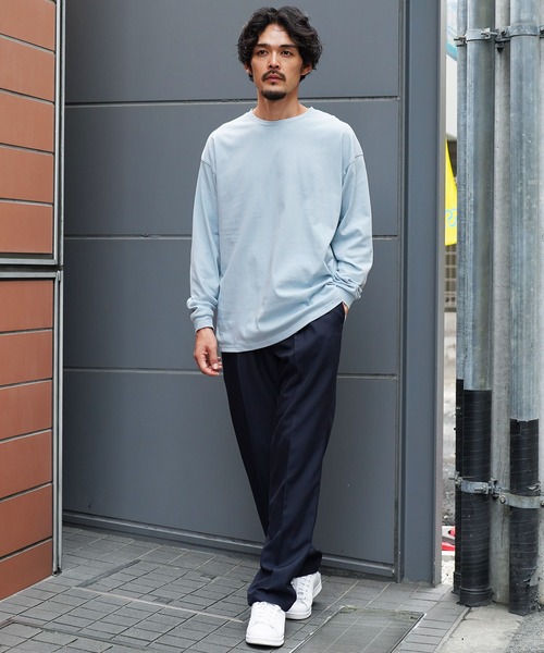 jiggys shop(ジギーズショップ)の「ルーズフィットクルーネック長袖ロンTカットソー(Tシャツ/カットソー・メンズ・ブラック/ブラウン系その他/ホワイト/パープル系その他/マスタード/ブルー系その他・MEDIUM/LARGE/X-LARGE)」の7枚目の写真
