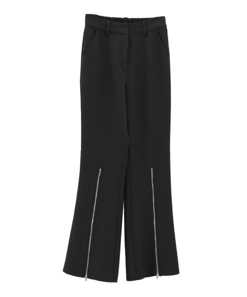 LVEU.(ラブユ.)の「【LVEU.】センタージップフレアパンツ / ボトムス パンツ スラックス ファスナー センタージップ フレアパンツ モノトーン モード ブラック グレー(スラックス・レディース・ブラック/グレー・FREE)」の4枚目の写真