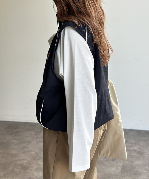 CPCM（シーピーシーエム）の「胸刺繍ナイロンベスト（ベスト・メンズ・グリーン/ベージュ/ネイビー/ブラック・MEDIUM/LARGE）」の21枚目の写真