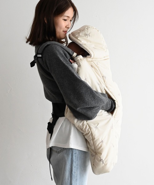 PUPPAPUPO(プッパプーポ)の「防寒ケープ 吸湿発熱(抱っこ紐/ベルトカバー/スリング・キッズ・ブラック/ベージュ・FREE)」の6枚目の写真