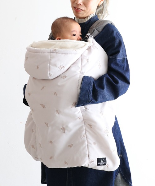 PUPPAPUPO(プッパプーポ)の「防寒ケープ 吸湿発熱(抱っこ紐/ベルトカバー/スリング・キッズ・ブラック/ベージュ・FREE)」の21枚目の写真