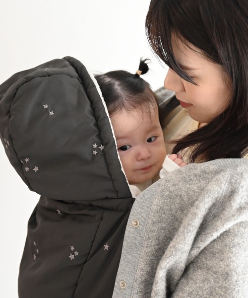 PUPPAPUPO(プッパプーポ)の「防寒ケープ 吸湿発熱(抱っこ紐/ベルトカバー/スリング・キッズ・ブラック/ベージュ・FREE)」の9枚目の写真