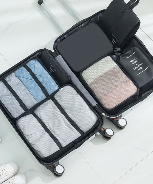 セール】【2タイプ展開】トラベルポーチ＆圧縮袋セット / 撥水機能付き