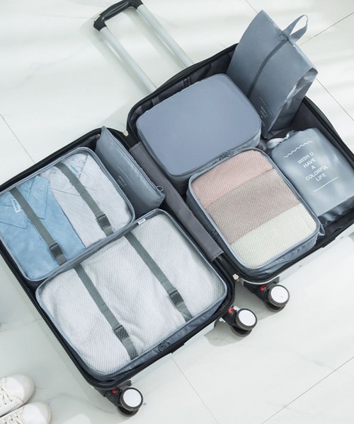 2タイプ展開】トラベルポーチ＆圧縮袋セット / 撥水機能付き（トラベル