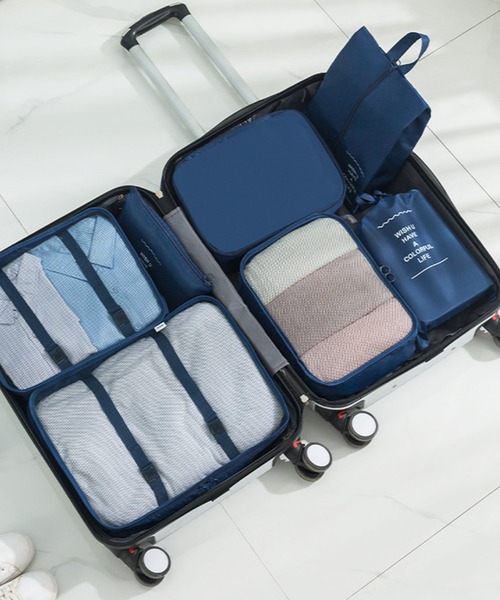 2タイプ展開】トラベルポーチ＆圧縮袋セット / 撥水機能付き（トラベル