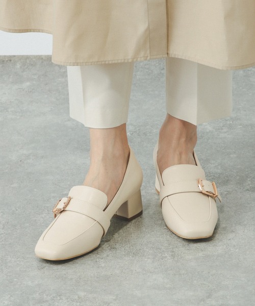 ♡わっく　ローファー♡ らくっションヒールローファー/136033（ローファー）｜GLOBAL