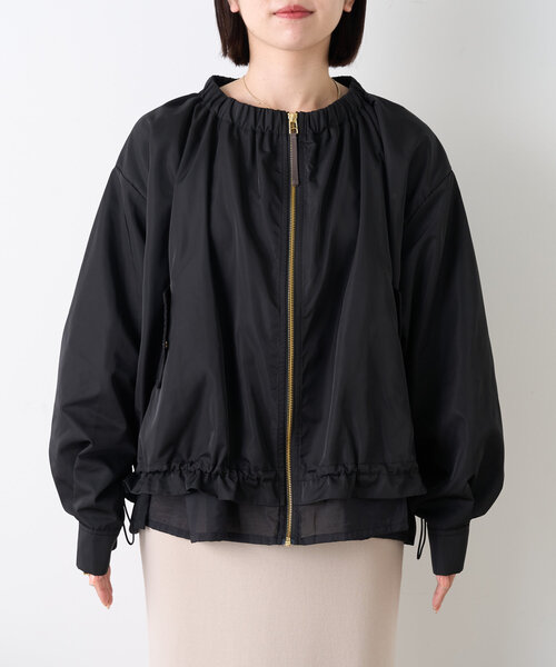 Jena espace merveilleux（ジェナ　エスパスメルヴェイユ）の「裾シアーバックラインブルゾン（ブルゾン・レディース・ベージュ/ブラック・FREE）」の20枚目の写真