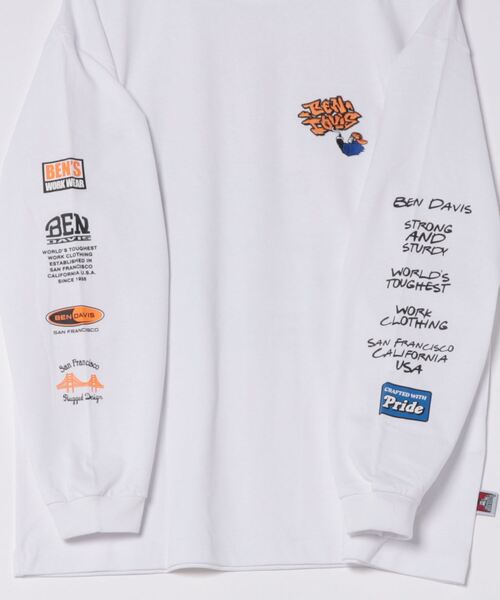 Right-on（ライトオン）の「【BEN DAVIS】別注 グラフィックロンT（Tシャツ/カットソー・メンズ・ホワイト/ブラック・M/L/XL）」の5枚目の写真