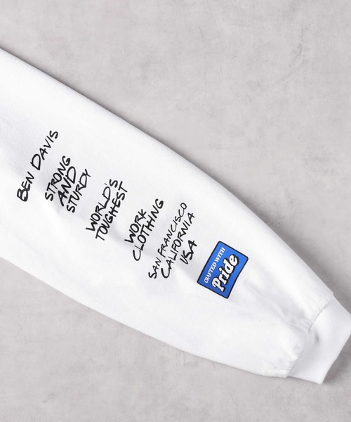 Right-on（ライトオン）の「【BEN DAVIS】別注 グラフィックロンT（Tシャツ/カットソー・メンズ・ホワイト/ブラック・M/L/XL）」の10枚目の写真