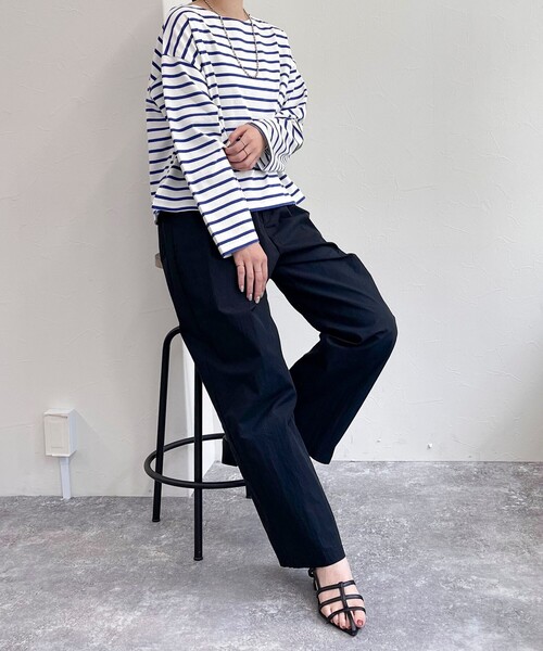 fredy emue（フレディエミュ）の「ボーダーハートパッチクロップドロンTシャツ（Tシャツ/カットソー・レディース・ピンク系その他/ホワイト系その他/ブラック系その他/ホワイト系その他2・38）」の5枚目の写真