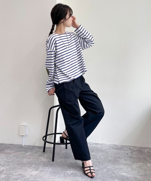 fredy emue（フレディエミュ）の「ボーダーハートパッチクロップドロンTシャツ（Tシャツ/カットソー・レディース・ピンク系その他/ホワイト系その他/ブラック系その他/ホワイト系その他2・38）」の6枚目の写真