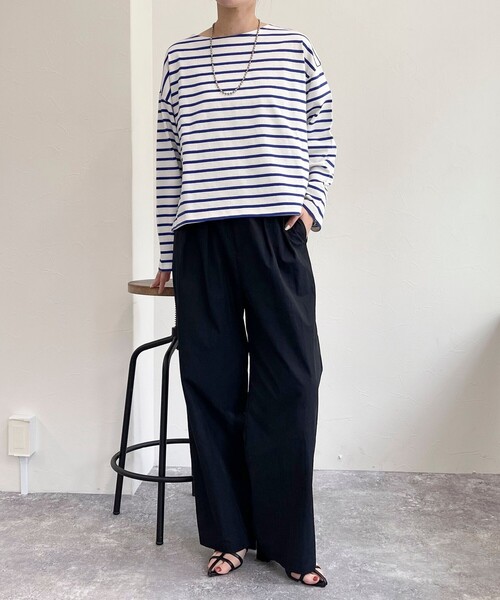 fredy emue（フレディエミュ）の「ボーダーハートパッチクロップドロンTシャツ（Tシャツ/カットソー・レディース・ピンク系その他/ホワイト系その他/ブラック系その他/ホワイト系その他2・38）」の8枚目の写真