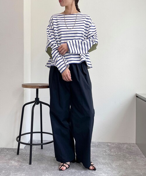 fredy emue（フレディエミュ）の「ボーダーハートパッチクロップドロンTシャツ（Tシャツ/カットソー・レディース・ピンク系その他/ホワイト系その他/ブラック系その他/ホワイト系その他2・38）」の10枚目の写真