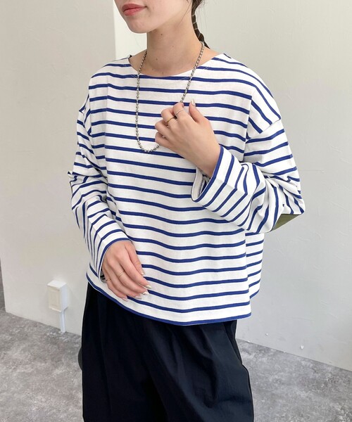 fredy emue（フレディエミュ）の「ボーダーハートパッチクロップドロンTシャツ（Tシャツ/カットソー・レディース・ピンク系その他/ホワイト系その他/ブラック系その他/ホワイト系その他2・38）」の11枚目の写真