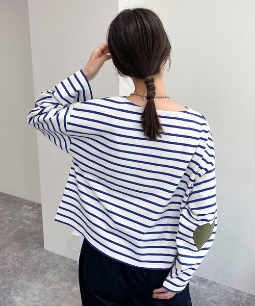 fredy emue（フレディエミュ）の「ボーダーハートパッチクロップドロンTシャツ（Tシャツ/カットソー・レディース・ピンク系その他/ホワイト系その他/ブラック系その他/ホワイト系その他2・38）」の13枚目の写真