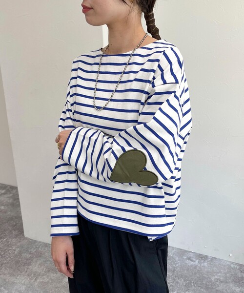 fredy emue（フレディエミュ）の「ボーダーハートパッチクロップドロンTシャツ（Tシャツ/カットソー・レディース・ピンク系その他/ホワイト系その他/ブラック系その他/ホワイト系その他2・38）」の17枚目の写真