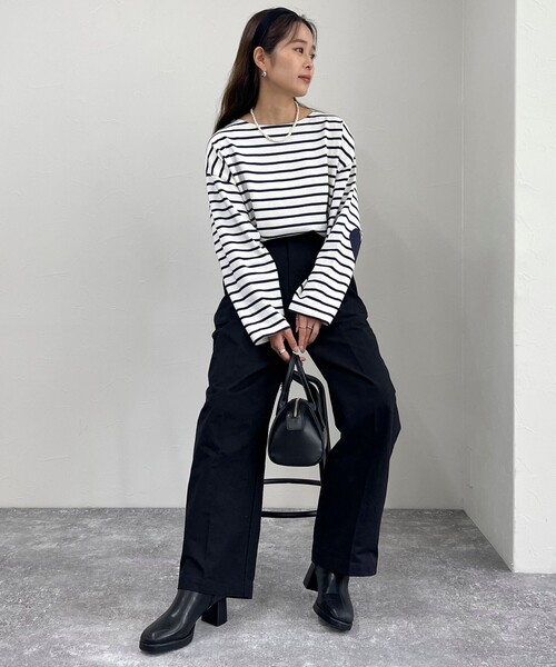 fredy emue（フレディエミュ）の「ボーダーハートパッチクロップドロンTシャツ（Tシャツ/カットソー・レディース・ピンク系その他/ホワイト系その他/ブラック系その他/ホワイト系その他2・38）」の22枚目の写真