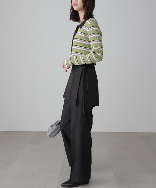 FREE'S MART（フリーズマート）の「マルチボーダーレースアップニット（ニット/セーター・レディース・ブルー/ブラック・FREE）」の8枚目の写真