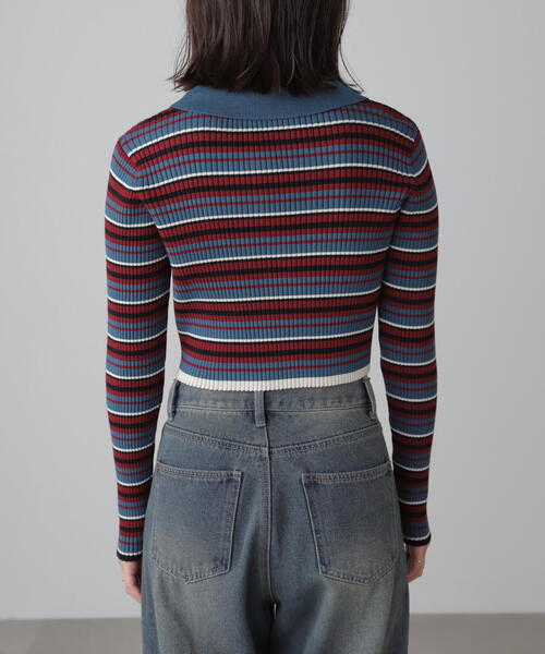 FREE'S MART（フリーズマート）の「マルチボーダーレースアップニット（ニット/セーター・レディース・ブルー/ブラック・FREE）」の18枚目の写真