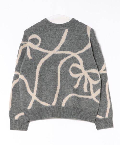 【セール】リボン柄ジャガードニット（ニット/セーター）｜INTERPLANET（インタープラネット）
