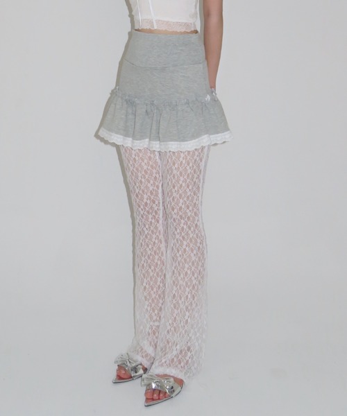 MAINLYTRULY（メインリィトゥルリィ）の「レース フレア パンツ（その他パンツ・レディース・ホワイト・FREE）」の2枚目の写真
