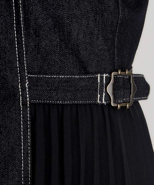 grove（グローブ）の「デニムサイドプリーツジャンドレ（ワンピース・レディース・ネイビー/ブラック・01/02/03/04/05）」の6枚目の写真
