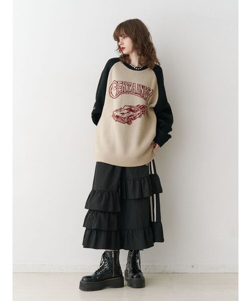 jouetie（ジュエティ）の「グランジラグランルーズニット（ニット/セーター・レディース・アイボリー/ネイビー/ピンク・MEDIUM）」の5枚目の写真