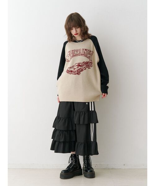 jouetie（ジュエティ）の「グランジラグランルーズニット（ニット/セーター・レディース・アイボリー/ネイビー/ピンク・MEDIUM）」の6枚目の写真