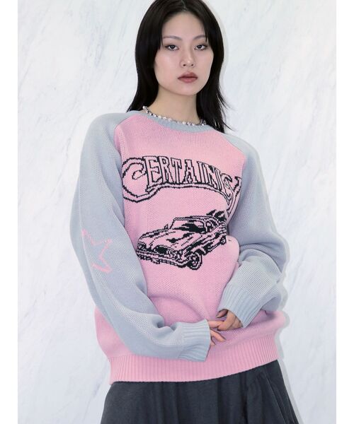 jouetie（ジュエティ）の「グランジラグランルーズニット（ニット/セーター・レディース・アイボリー/ネイビー/ピンク・MEDIUM）」の15枚目の写真