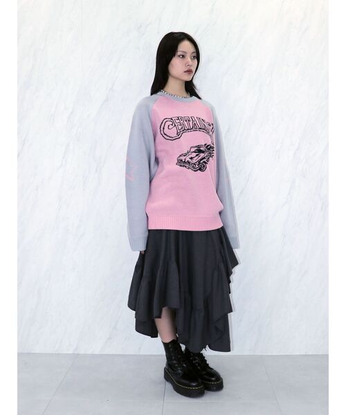 jouetie（ジュエティ）の「グランジラグランルーズニット（ニット/セーター・レディース・アイボリー/ネイビー/ピンク・MEDIUM）」の18枚目の写真