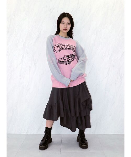 jouetie（ジュエティ）の「グランジラグランルーズニット（ニット/セーター・レディース・アイボリー/ネイビー/ピンク・MEDIUM）」の20枚目の写真