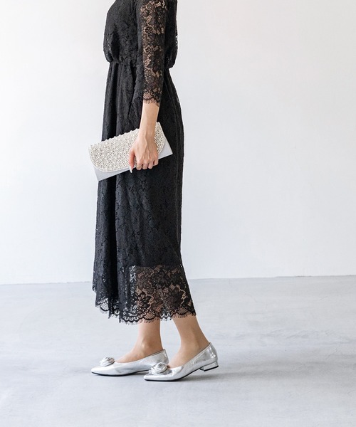 menue(メヌエ)の「ローズモチーフ ローヒール パンプス(パンプス・レディース・ピンク/シルバー/ブラック・24.0cm/23.0cm/22.5cm/22.0cm/21.5cm/26.0cm/25.5cm/25.0cm/24.5cm/23.5cm)」の14枚目の写真