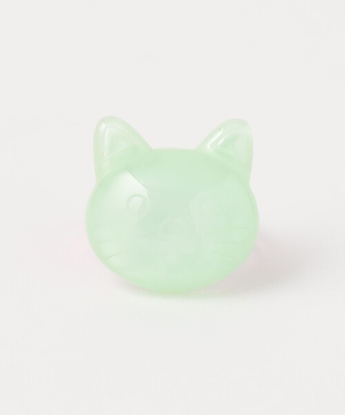 green label relaxing(グリーンレーベルリラクシング)の「<Milk&Soda> MEOW リング / 指輪 / キッズ(リング・キッズ・ライトピンク/ライム・FREE)」の2枚目の写真