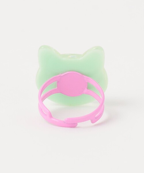 green label relaxing(グリーンレーベルリラクシング)の「<Milk&Soda> MEOW リング / 指輪 / キッズ(リング・キッズ・ライトピンク/ライム・FREE)」の3枚目の写真